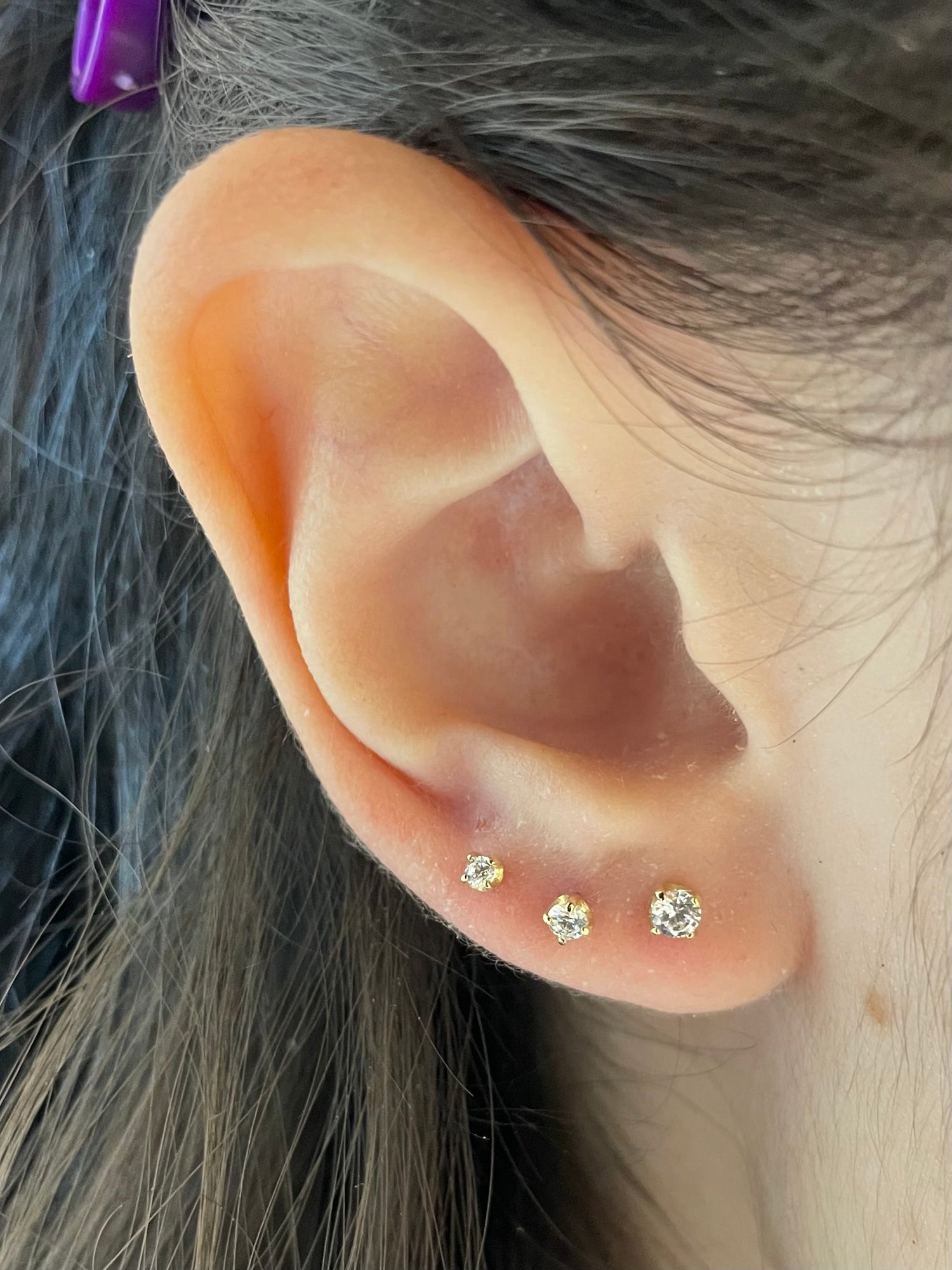 Diamond Gold Round Studs