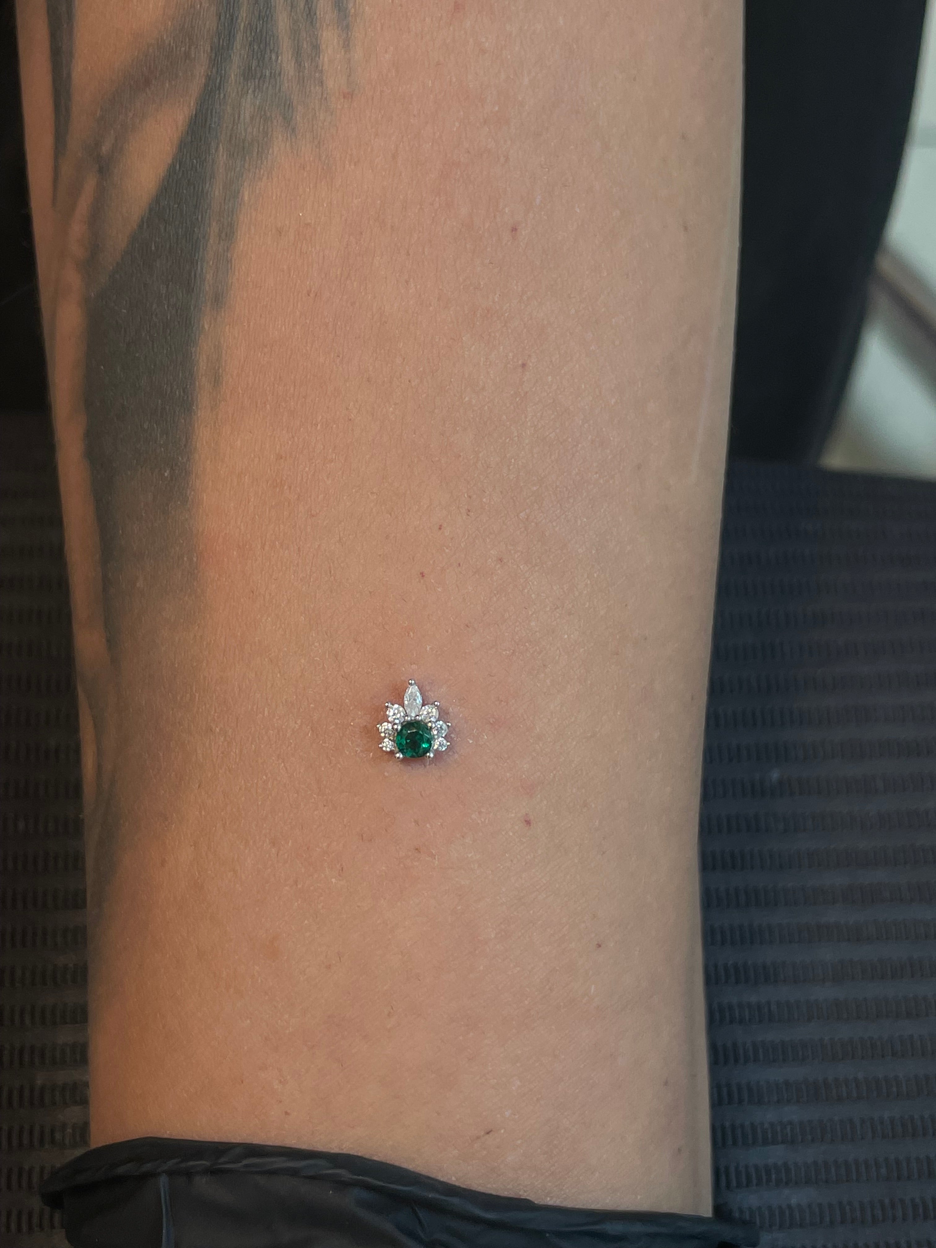 White Gold Emerald Empress Dermal Top