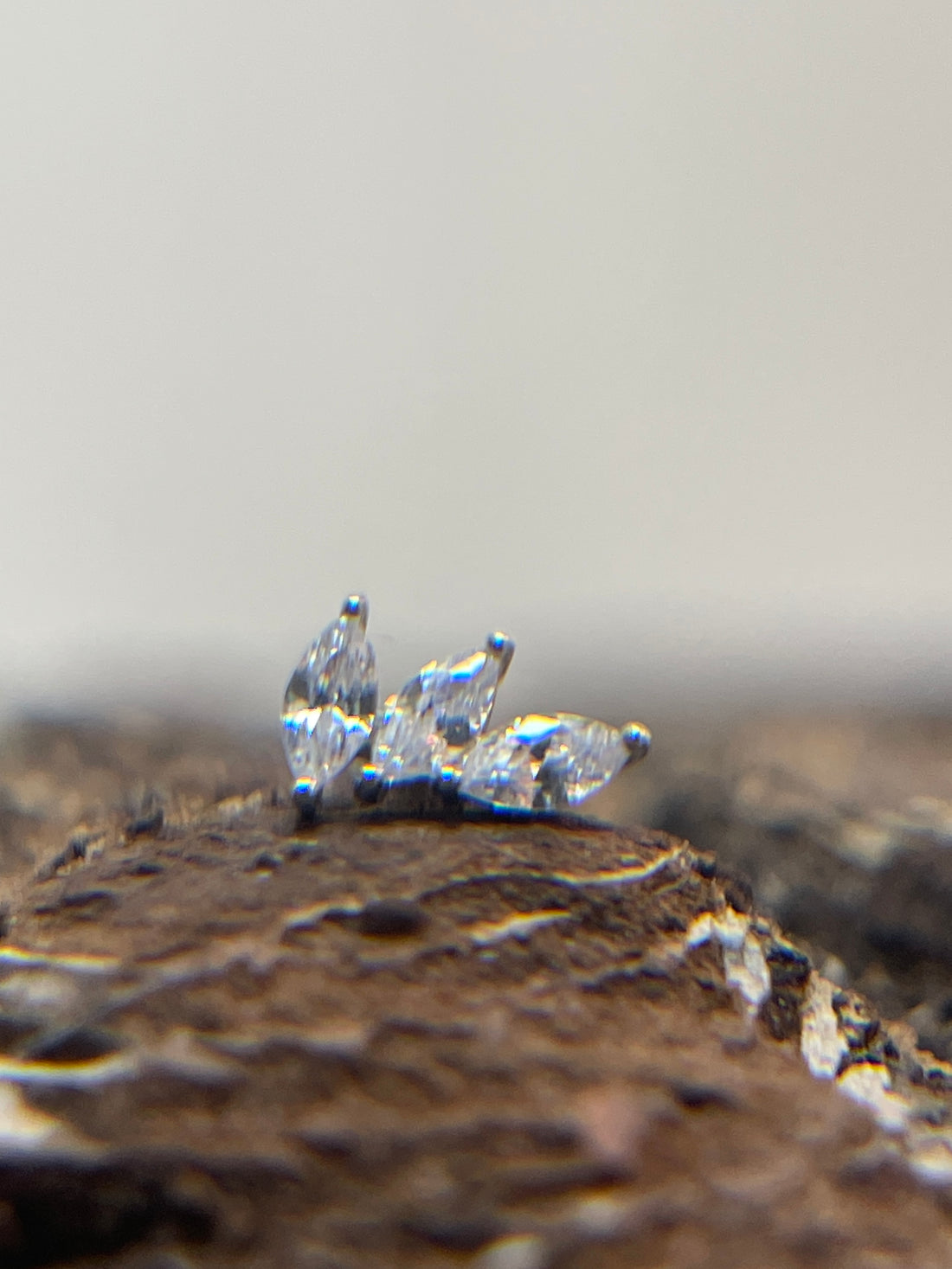 White Gold Tiny Marquise Trio