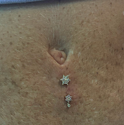 White Gold Flower Drop Dermal Top