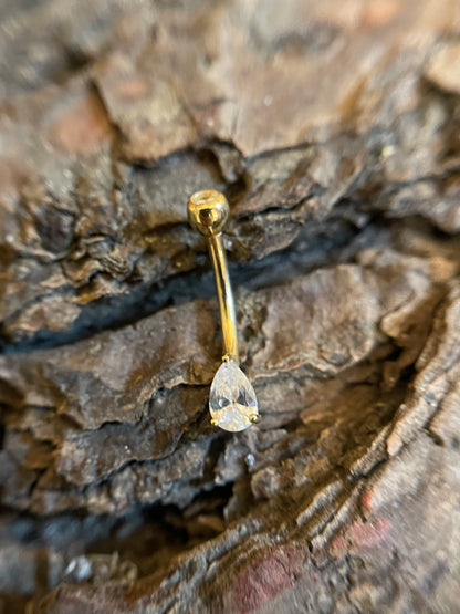 18K Yellow Gold Tiny Pear Belly